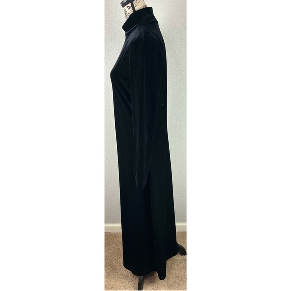 Express Vintage 90s Y2K Tricot Velvet Effect Maxi Dress Black Whimsigoth 9/10 - Picture 5 of 8